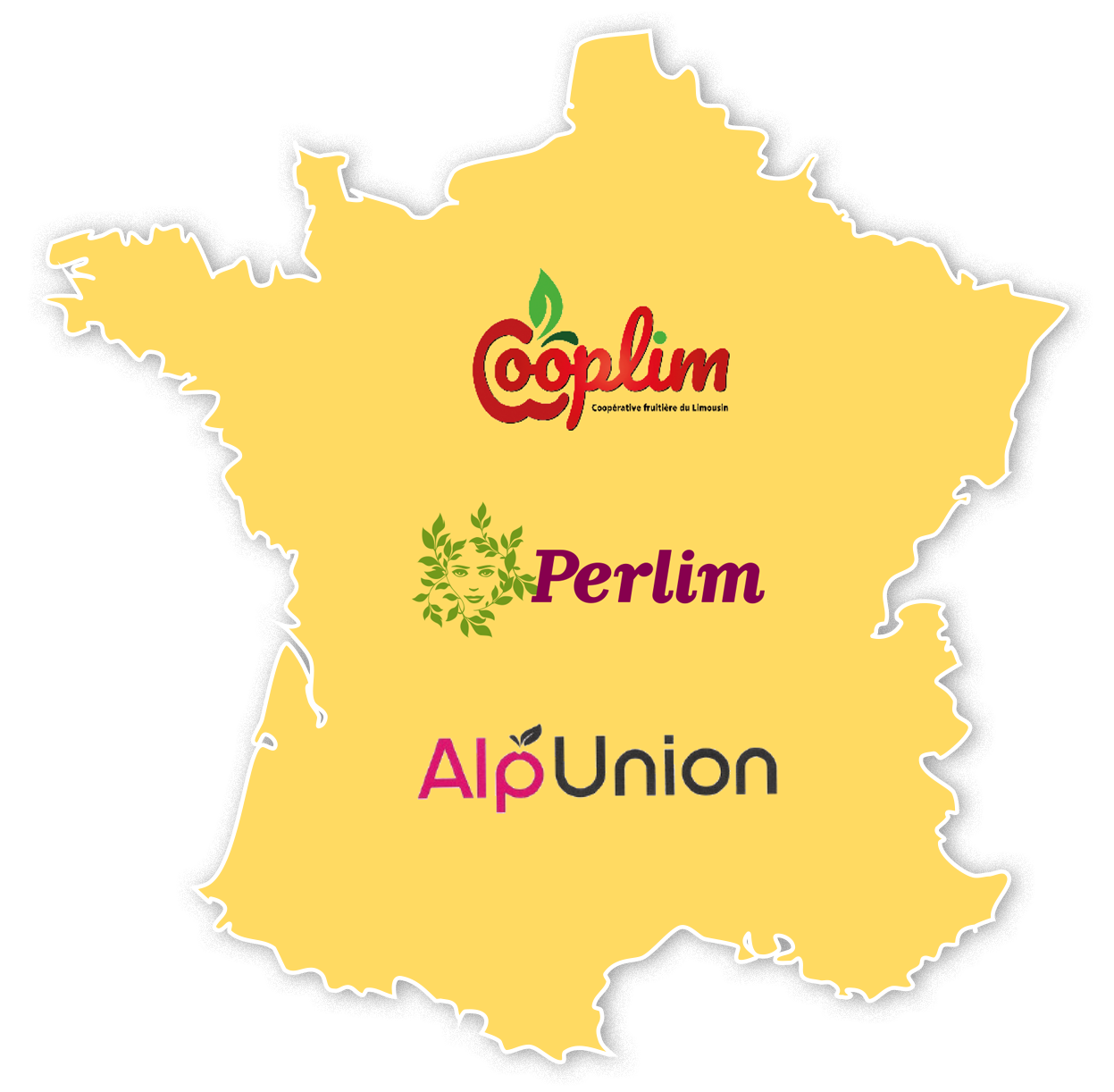 Carte producteurs pomme Evelina en France